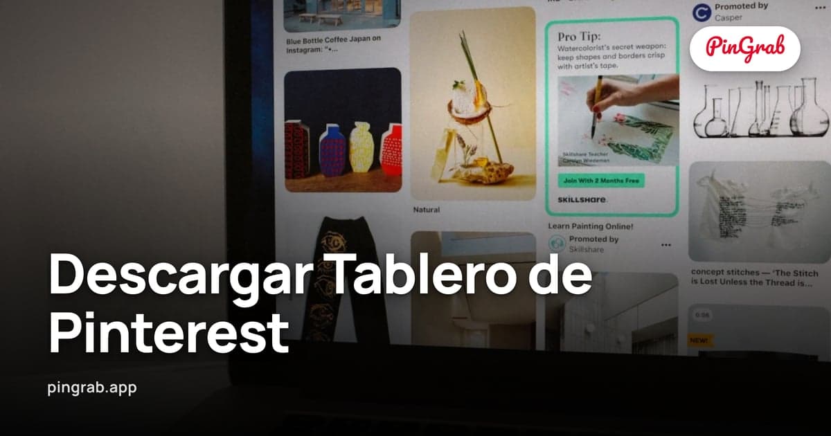 Descargar Tablero de Pinterest — Exporta Tableros Completos como ZIP o PDF