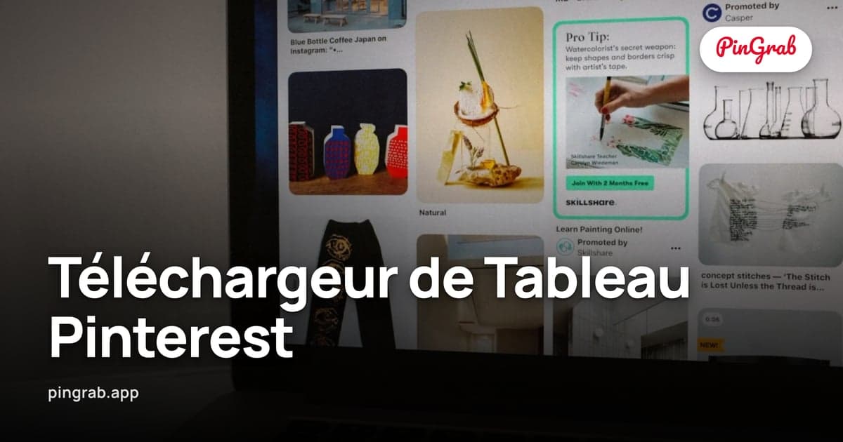 Téléchargeur de Tableau Pinterest — Exporter Tableaux Entiers en ZIP ou PDF